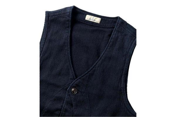 Japan Blue Jeans 11oz Indigo Sashiko Hunting Vest - Indigo