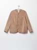 Danton Fleece Collarless Jacket - Beige - Thumbnail 1