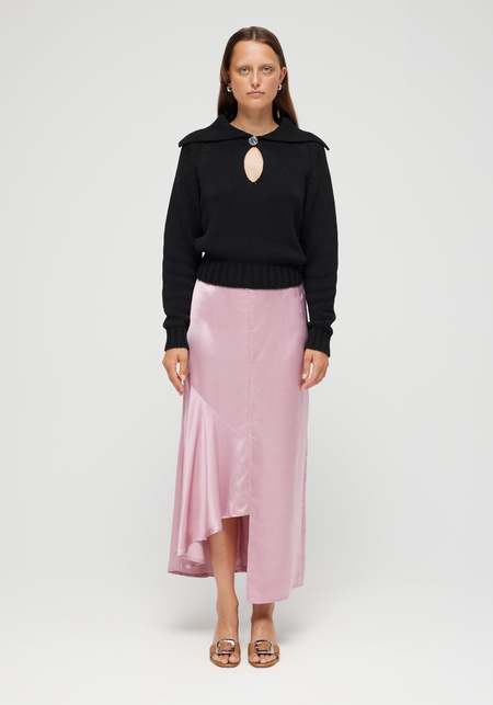 Rohe Asymmetric Satin Skirt - Rose