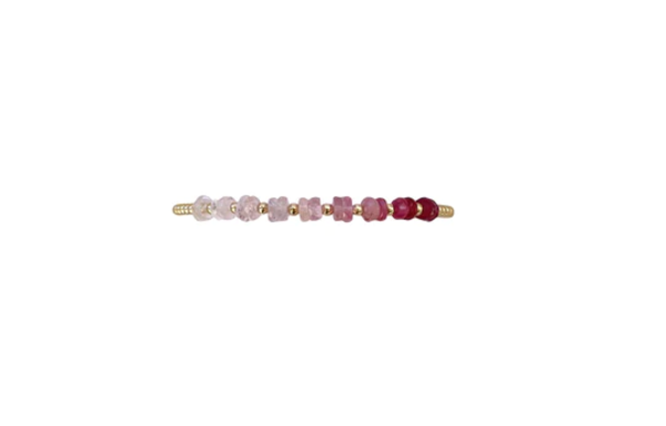 Karen Lazar 2mm Bracelet - Yellow Gold Filled/Pink Sugar Ombre Gold Pattern