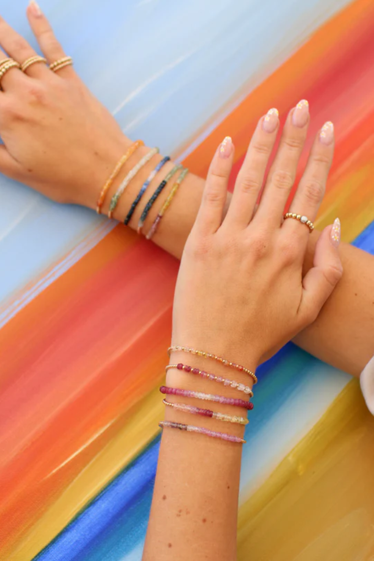 Karen Lazar 2mm Bracelet - Yellow Gold Filled/Pink Sugar Ombre Gold Pattern - Image 2 of 3