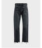 MOUSSY Detroit High Rise Wide Straight Ankle Jeans - Black - Thumbnail 3