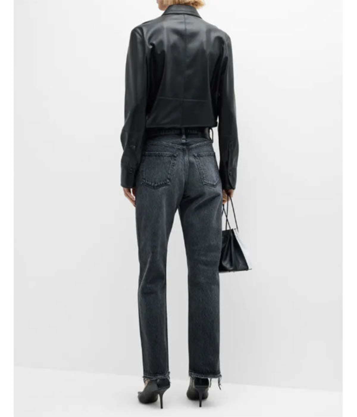 MOUSSY Detroit High Rise Wide Straight Ankle Jeans - Black - Image 2 of 3