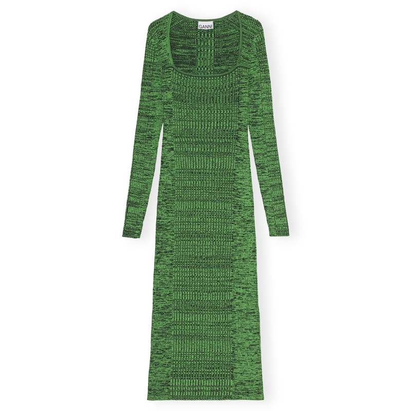 Ganni Knit Dress Kelly Green Garmentory