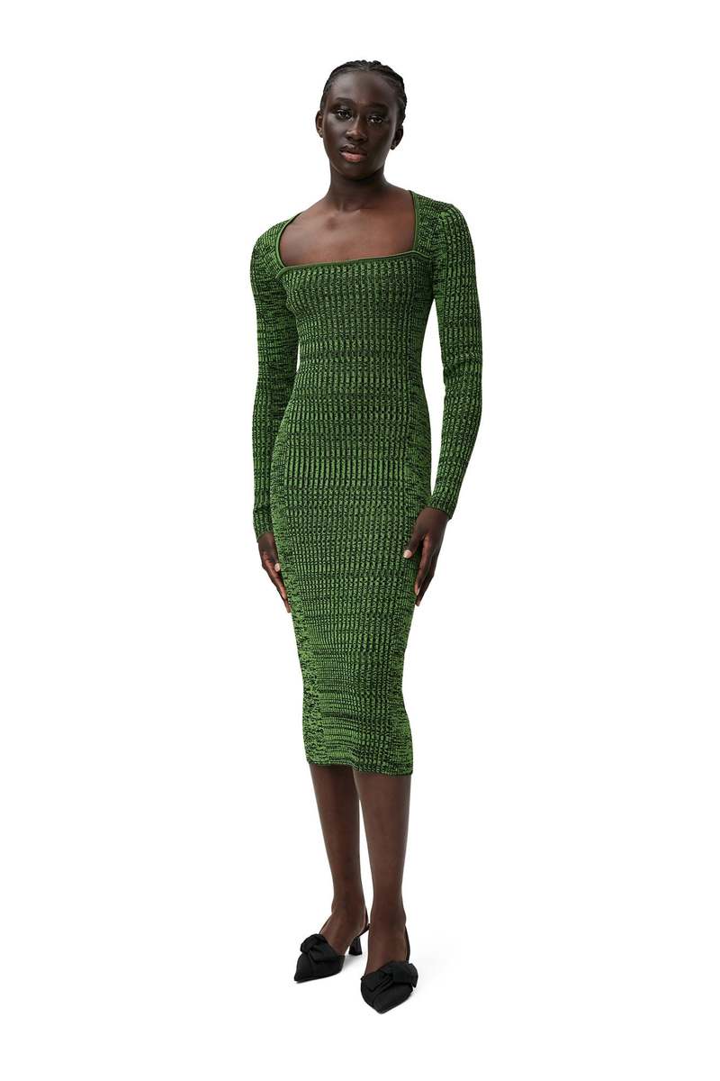 Ganni Knit Dress - Kelly Green | Garmentory