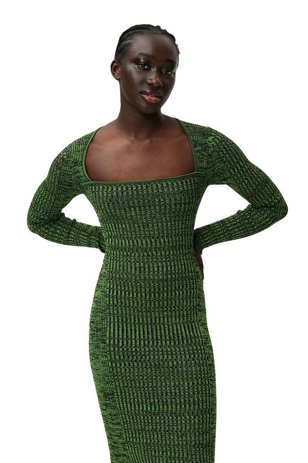 Ganni Knit Dress - Kelly Green | Garmentory Ganni Knit Dress - Kelly Green | Garmentory