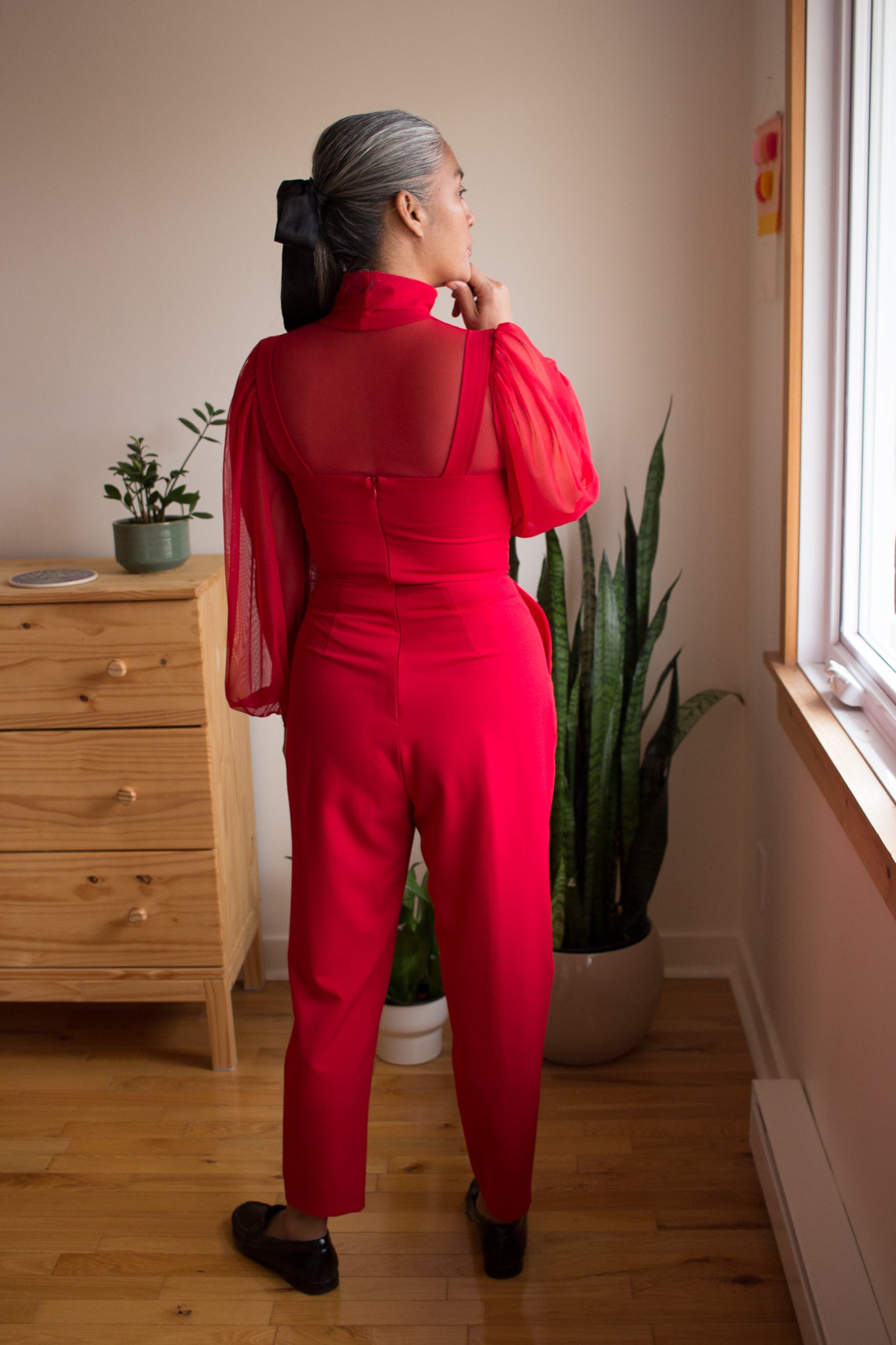 Birds of North America Crossbill Jumpsuit - Cherry | Garmentory