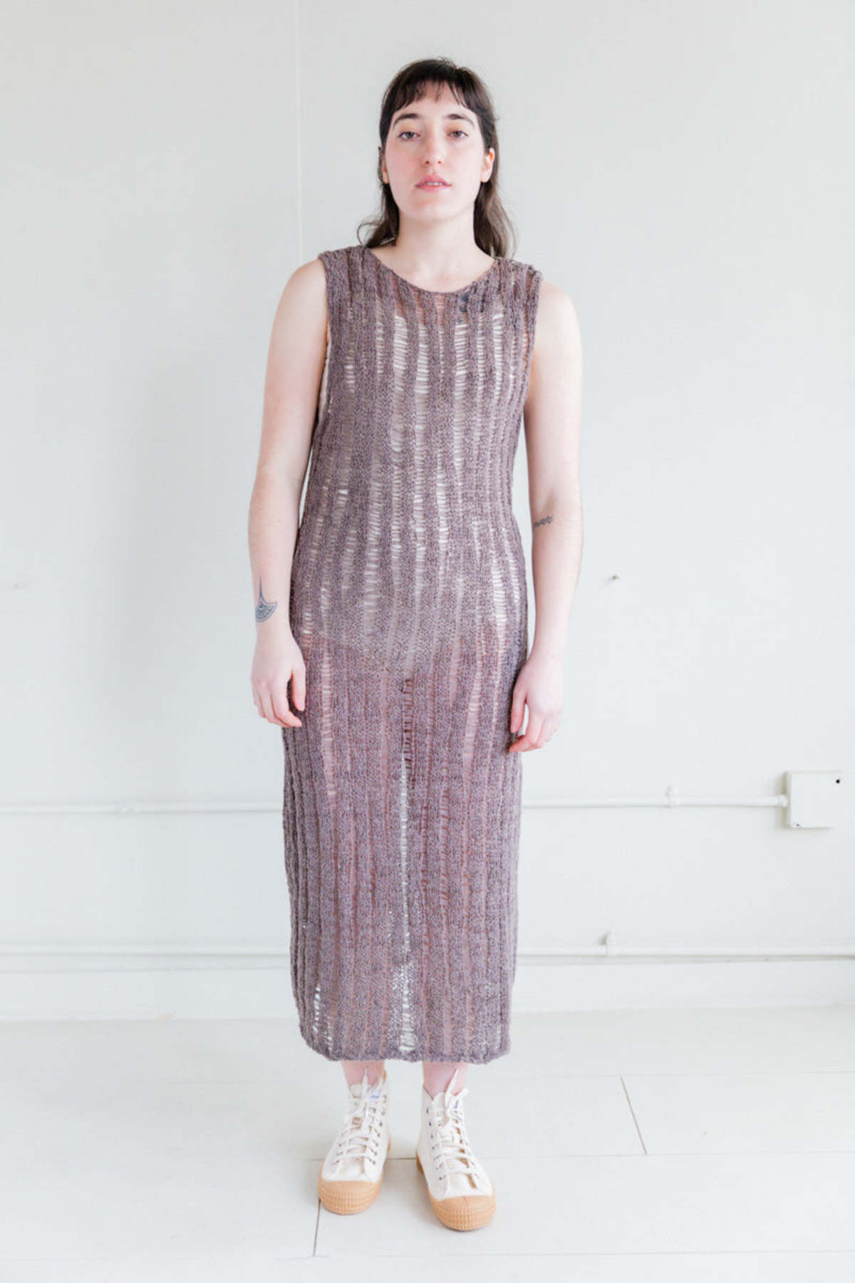 alhambra embroidered trim knit dress Paloma Wool - Taupe Grace alhambra