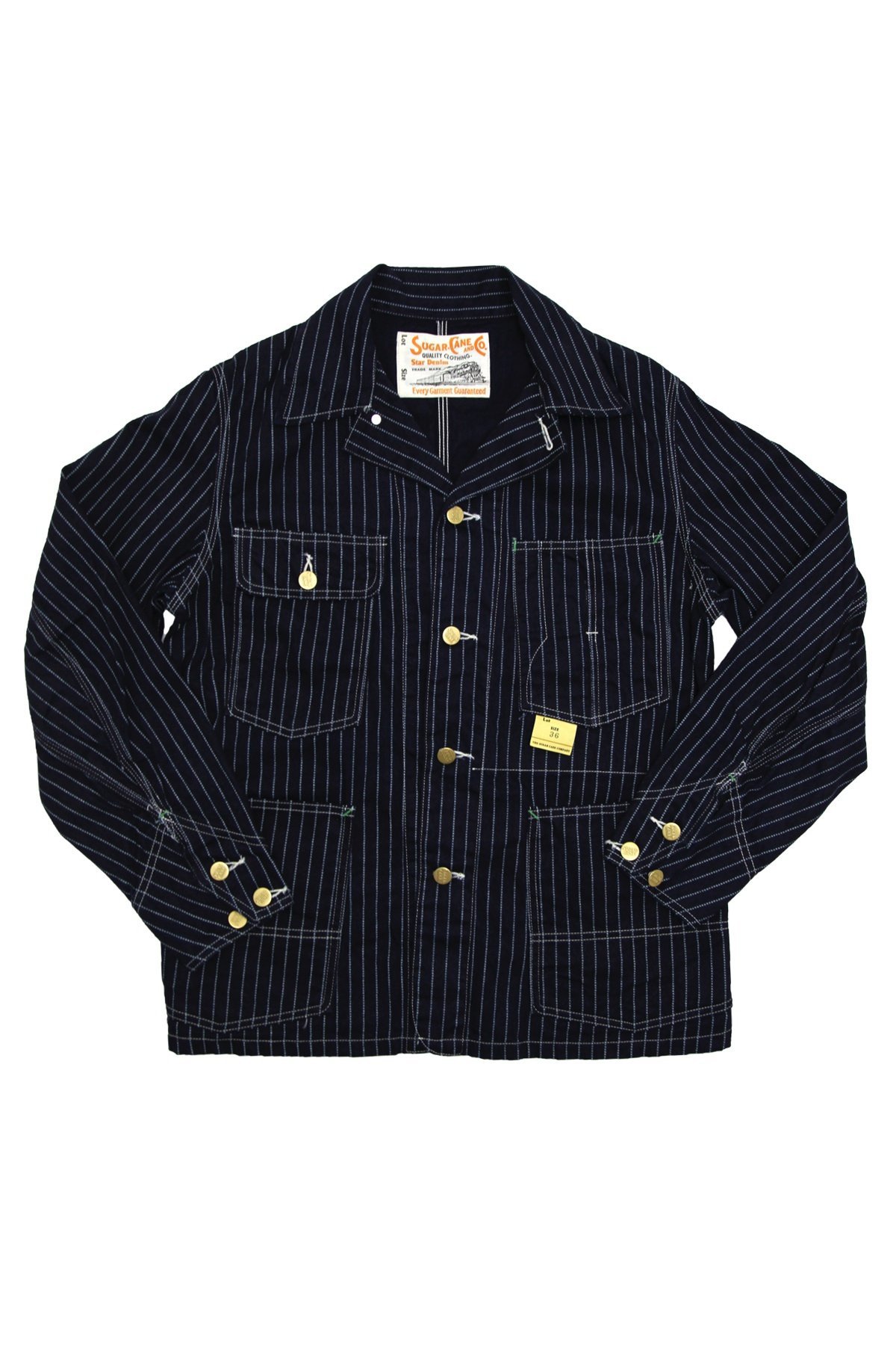 Sugarcane Wabash Stripe Work Coat | Garmentory