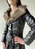 Fur Collar Leather Coat - Thumbnail 3