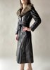 Fur Collar Leather Coat - Thumbnail 10