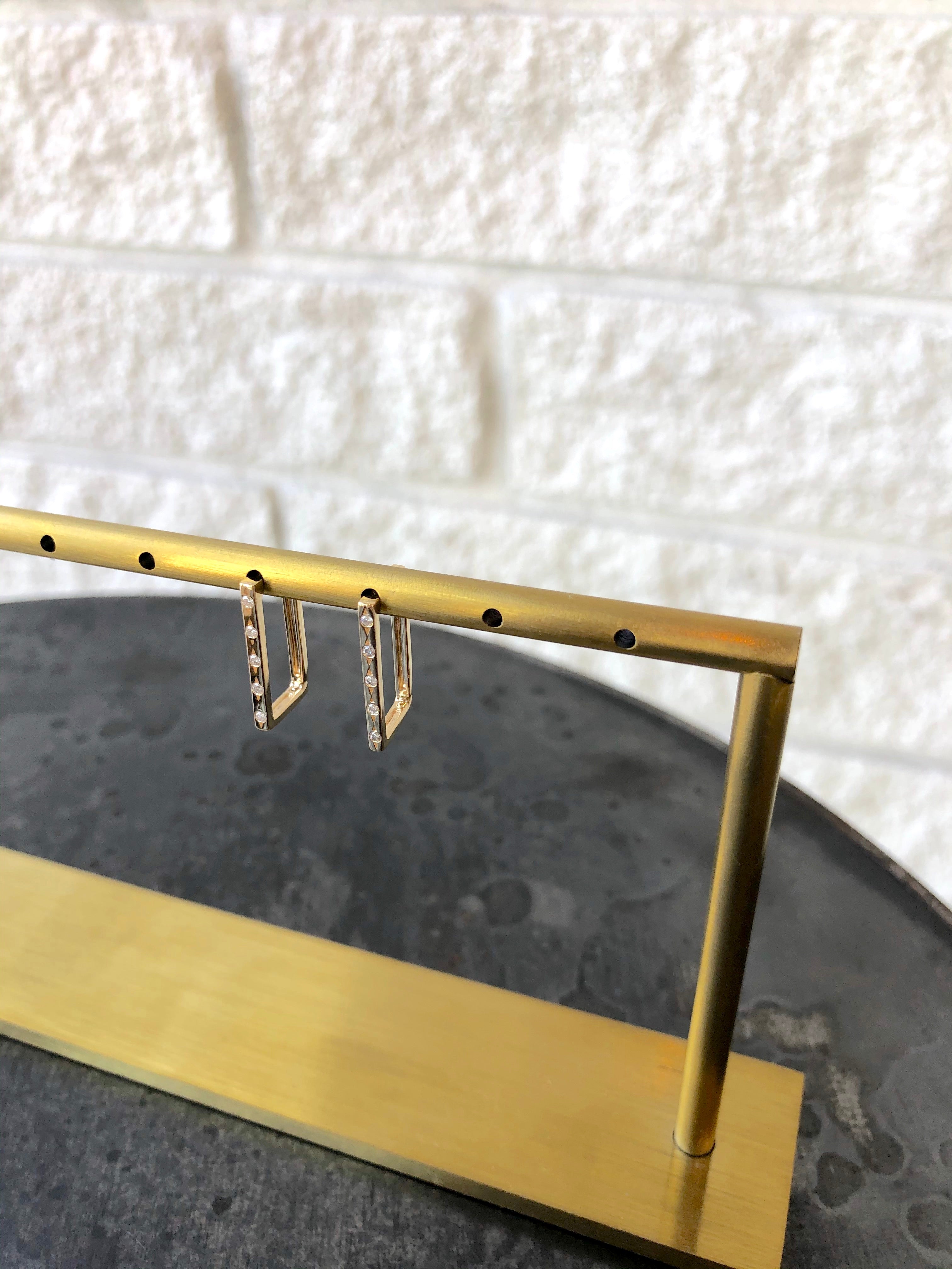 Three Stories Diamond Rectangle Hoop
