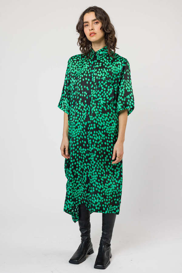 Christian Wijnants Dumak Shirt Dress - Green | Garmentory
