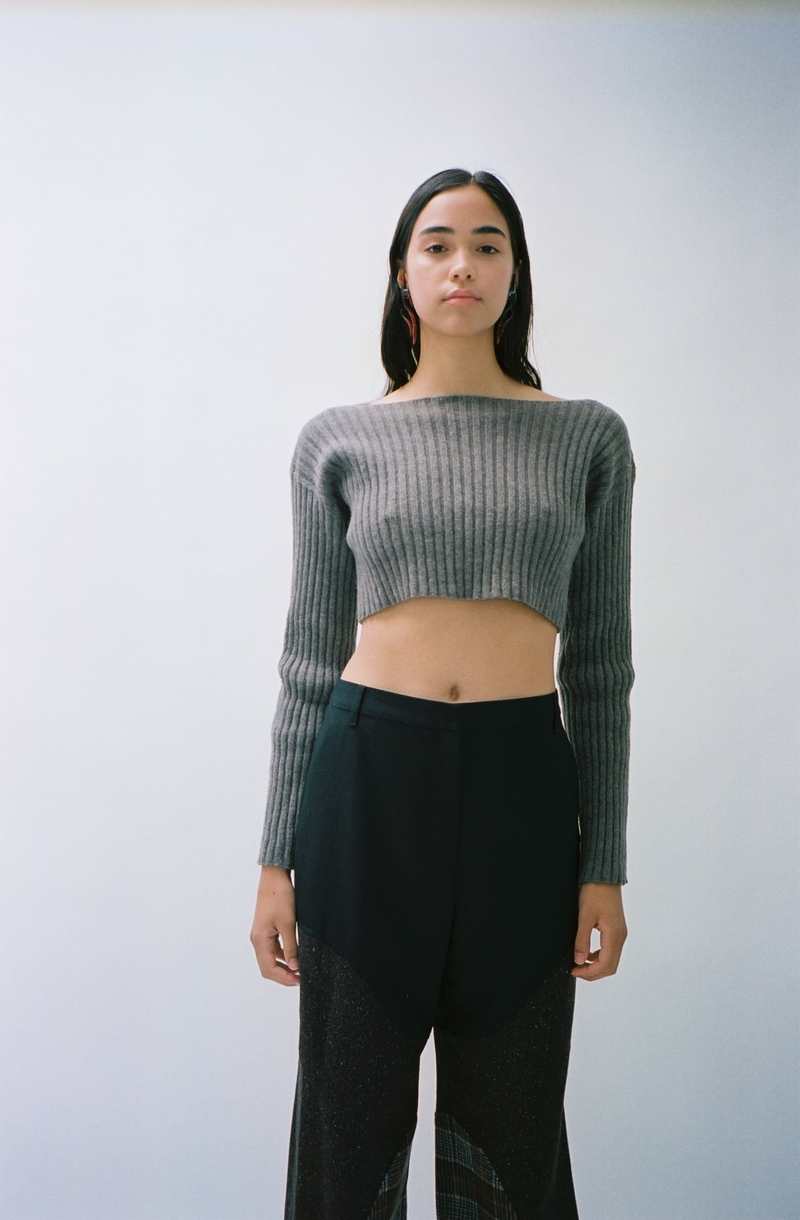 トップス BASERANGE - MACAU SWEATER GREY MELANGE Baserange Macau Sweater - Grey Melange | Garmentory