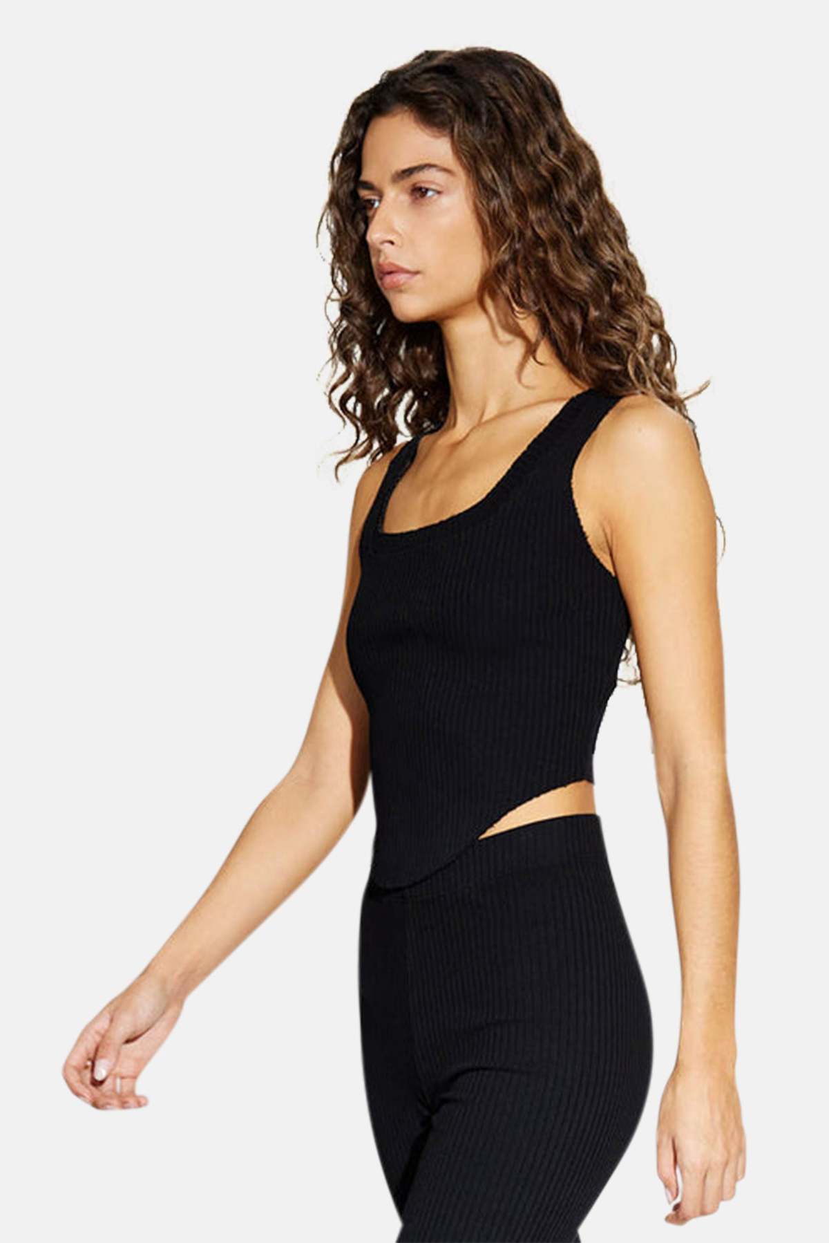 Cotton Citizen Square Neck Tank Jet Black Garmentory