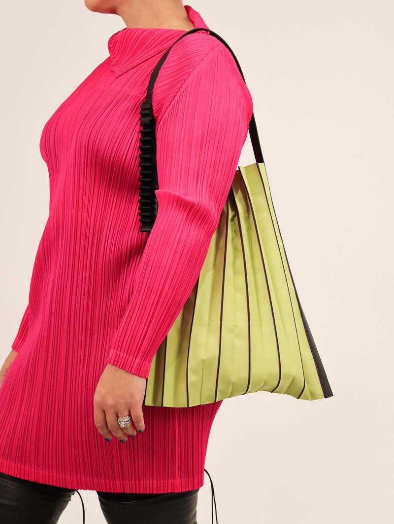 Pleats Please Issey Miyake Accordion Pleats Tote - Neon