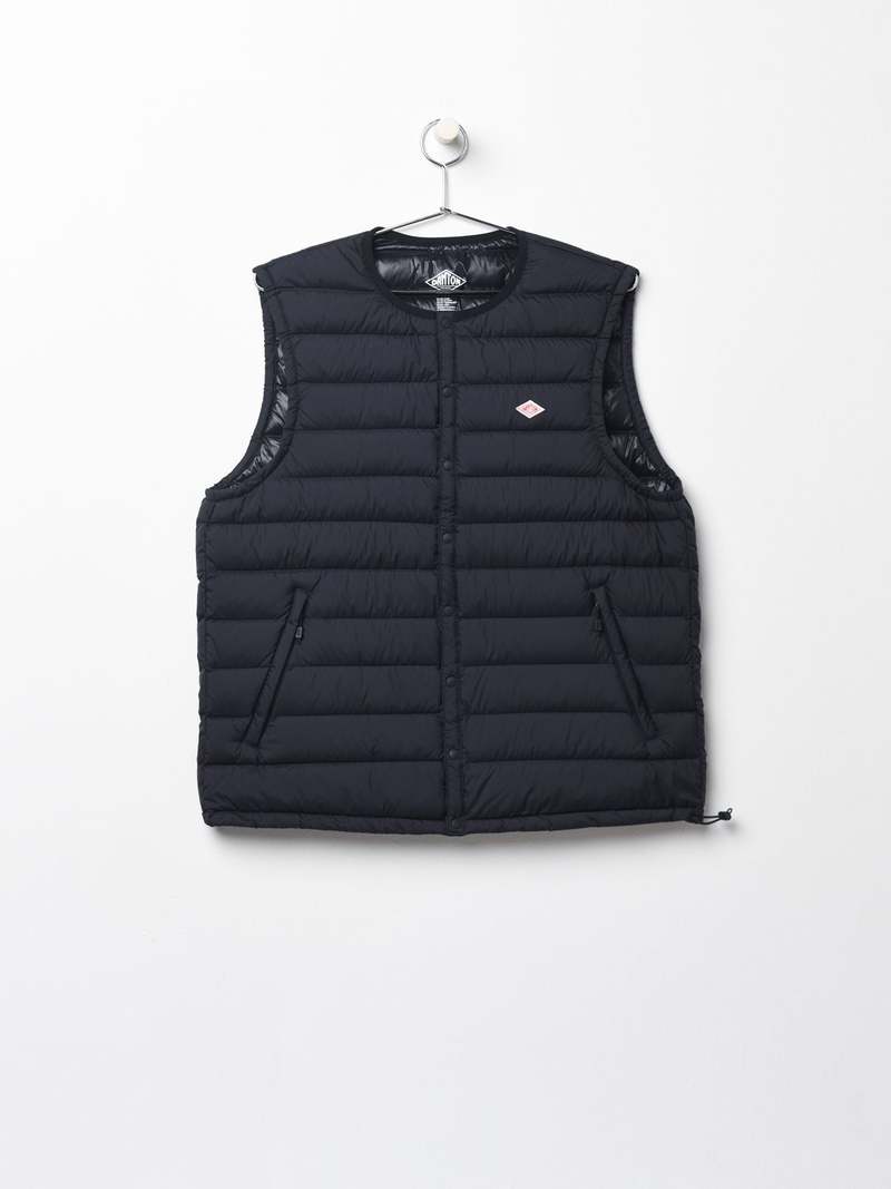 DANTON / CREWNECK INNER DOWN VEST（M） Inner Down Crewneck Vest — Black – La Garçonne