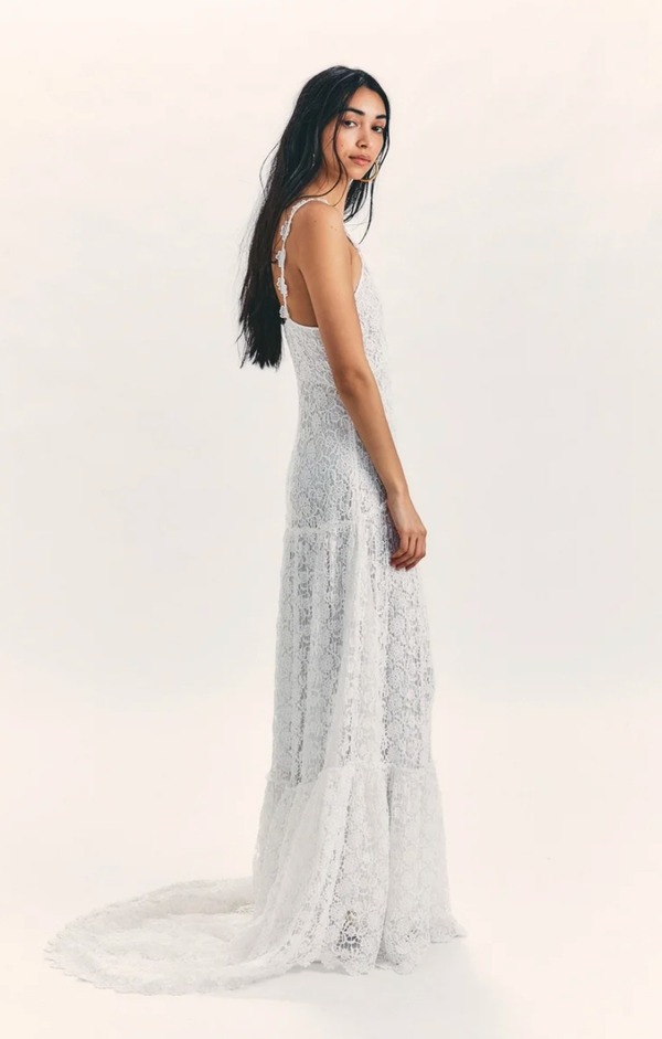 fitted lace wedding dress Gigii's Celestia Maxi Dress