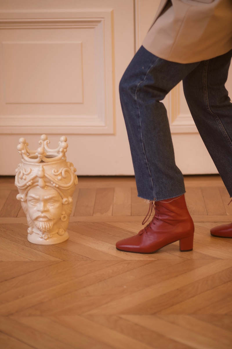 靴 ANNE THOMAS LEATHER GATHER SHORT BOOTS Anne Thomas（アントーマス）の「＜ANNE THOMAS＞LEATHER GATHER