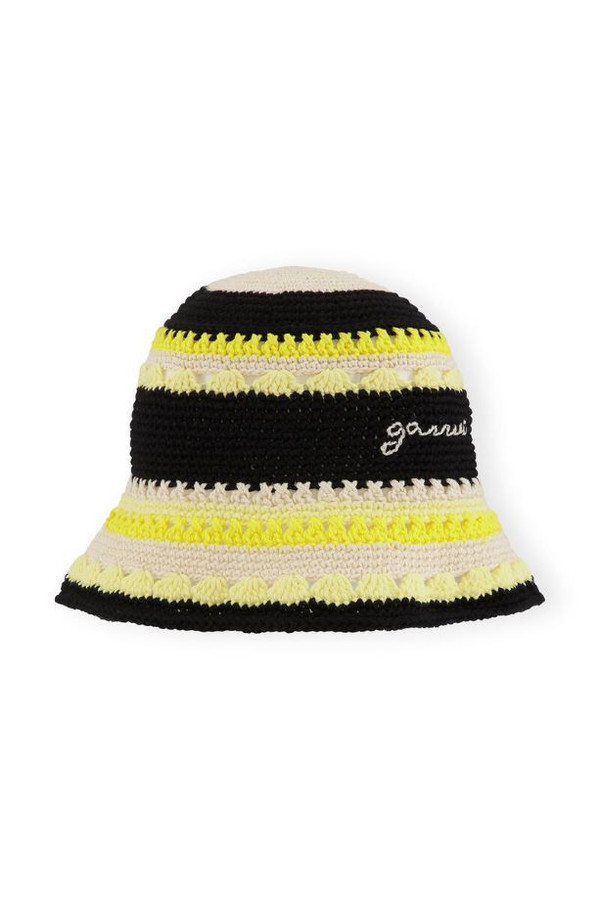 Ganni Crochet Bucket Hat - Golden Kiwi | Garmentory display picture 2