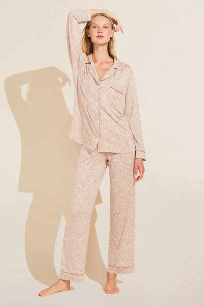 Eberjey Gisele Long PJ Set Animal Hearts Garmentory