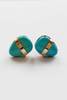 Melissa Joy Manning Limited Edition Arizona Morenci Turquoise Stud Earring - 14K Gold - Thumbnail 1