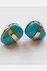 Melissa Joy Manning Limited Edition Arizona Morenci Turquoise Stud Earring - 14K Gold - Thumbnail 3