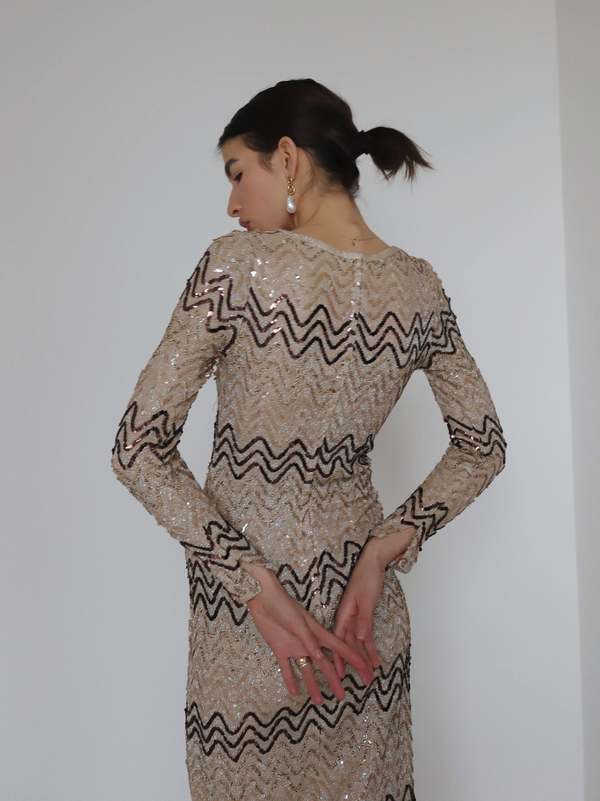 antique gold sequin dress Purpura Dress in Glitter Sequin Antique Gold