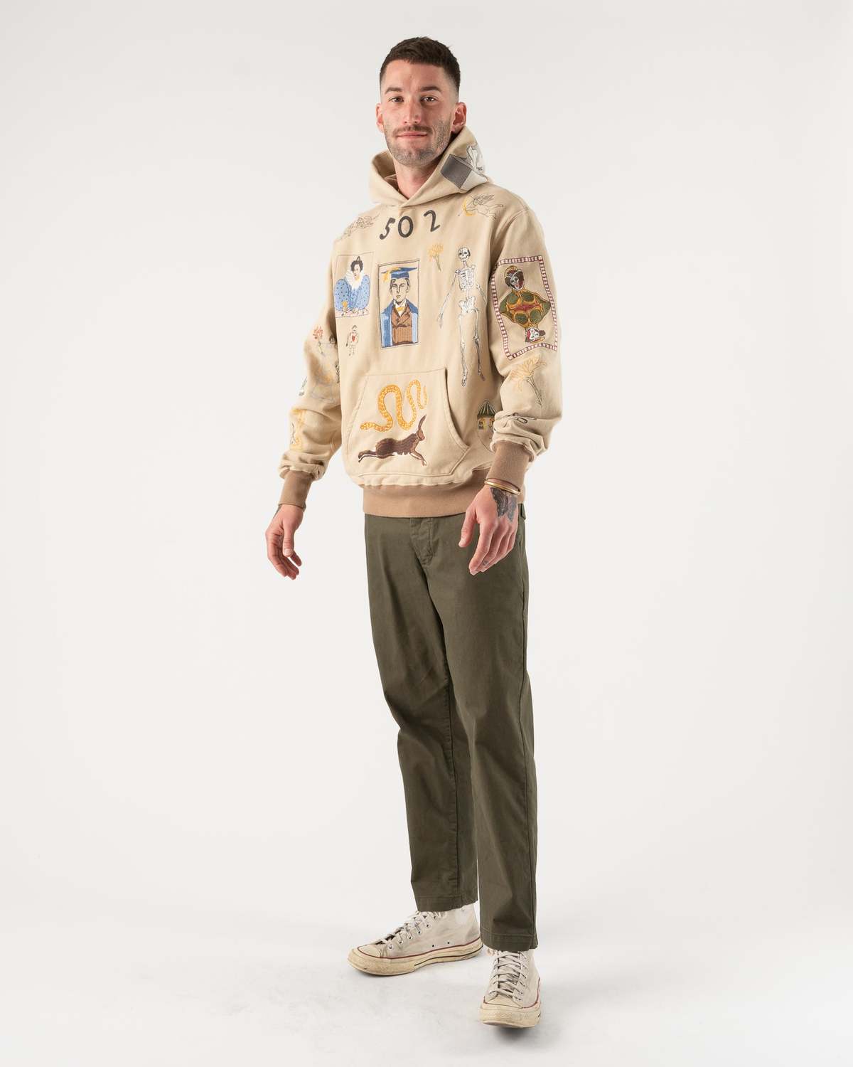 Samuel Zelig Gallery 001 Hoodie in Khaki | Garmentory