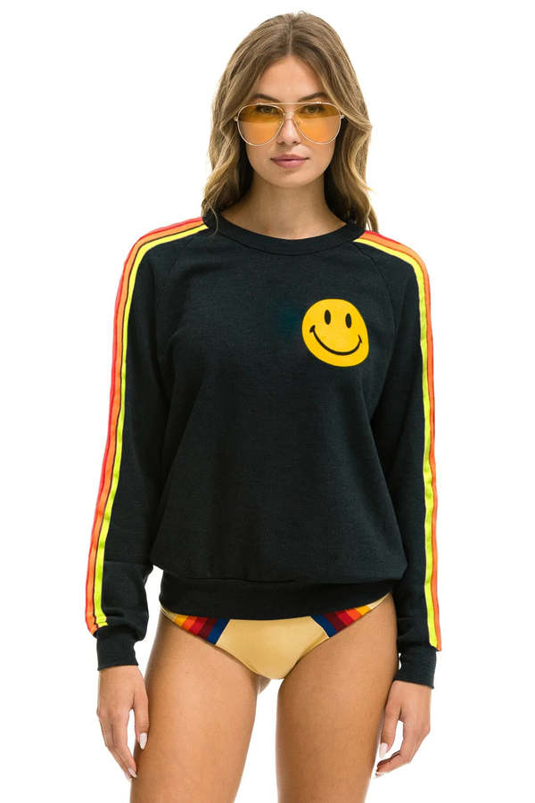 Rainbow Stripe Smiley Face Long Sleeve