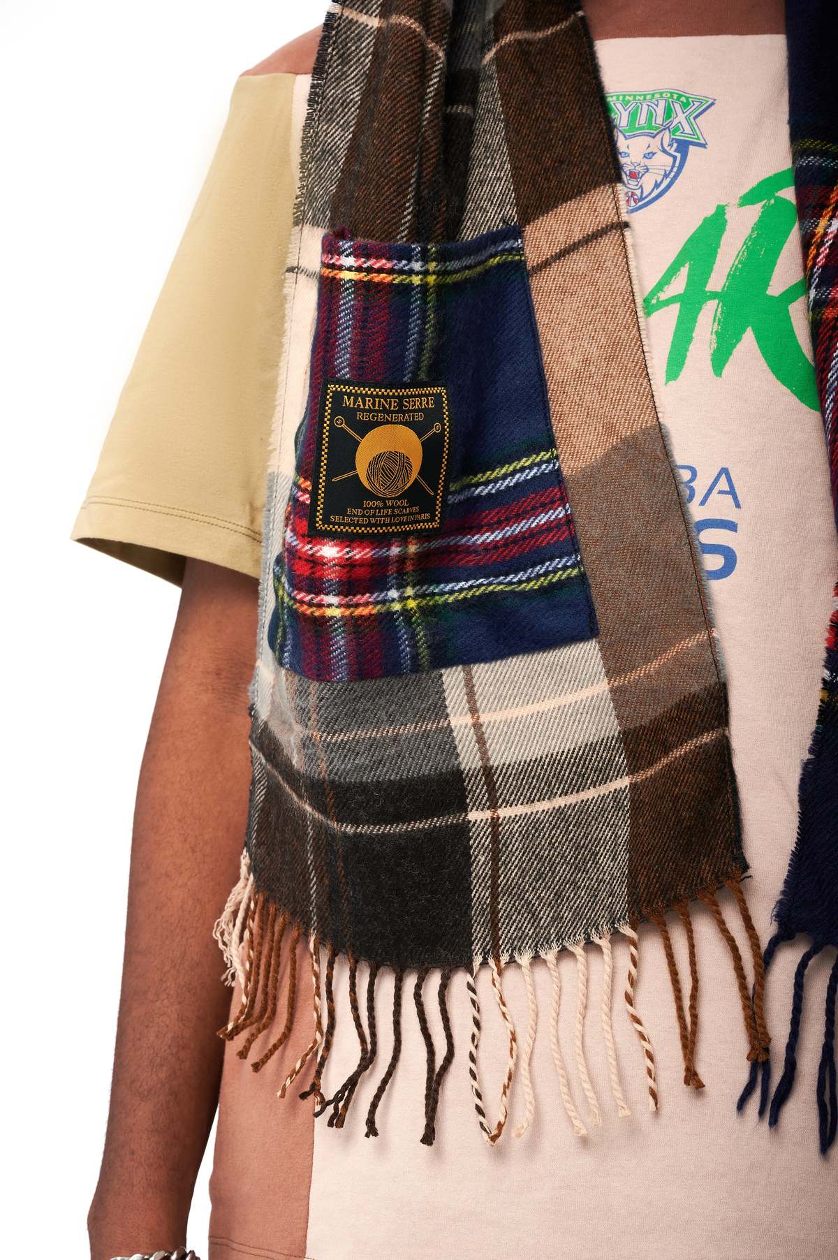 MARINE SERRE Clashing Tartans Bucket Scarf Hat Garmentory