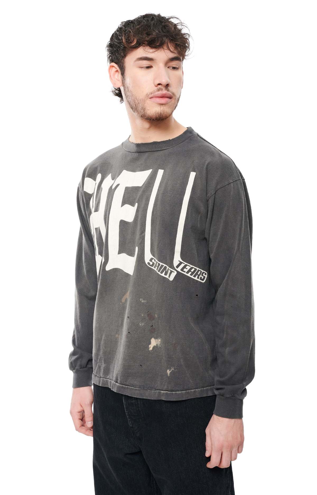 Saint Michael Denim Tears Hell Longsleeve T-shirt | Garmentory