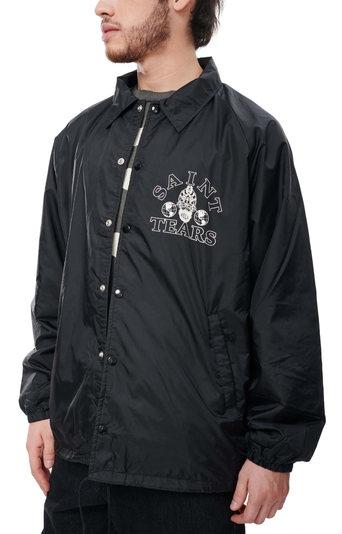 Saint Michael Denim Tears Coach Jacket - Black | Garmentory