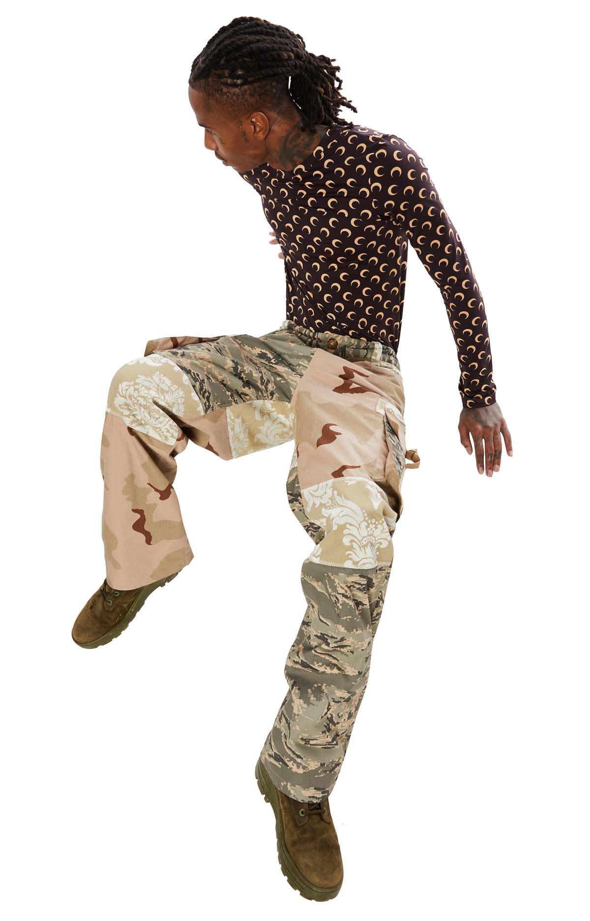 MARINE SERRE Patchwork Cargo Pants - MARINE SERRE | Garmentory