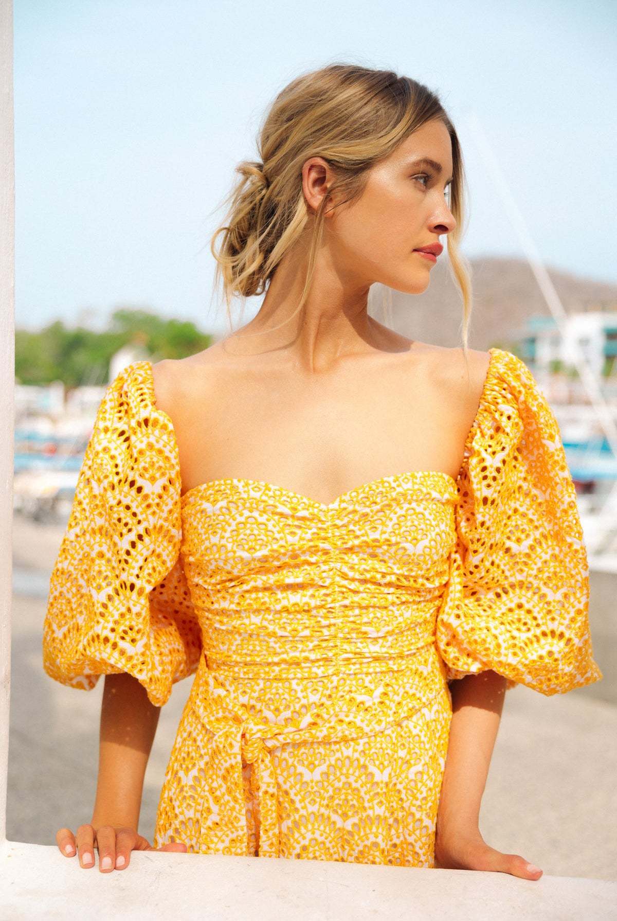 c meo collective love hate mini dress C/MEO Collective Love Hate Mini Dress Yellow Size
