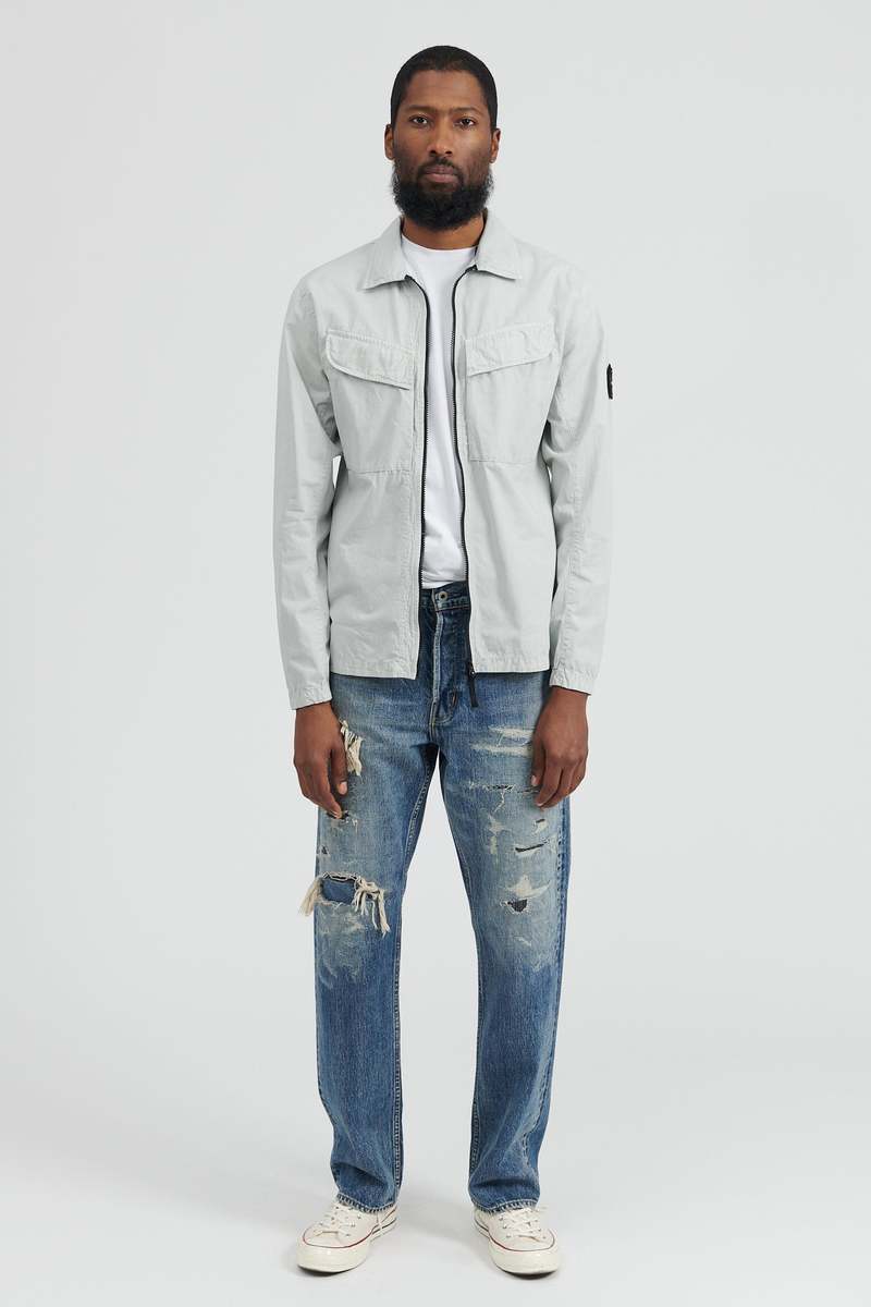 ジャケット・アウター STONE  Cotton Canvas Overshirt STONE ISLAND Logo-Appliquéd Cotton-Canvas Overshirt for Men