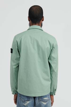 Stone Island Stretch Cotton Garbardine Overshirt Sage Garmentory