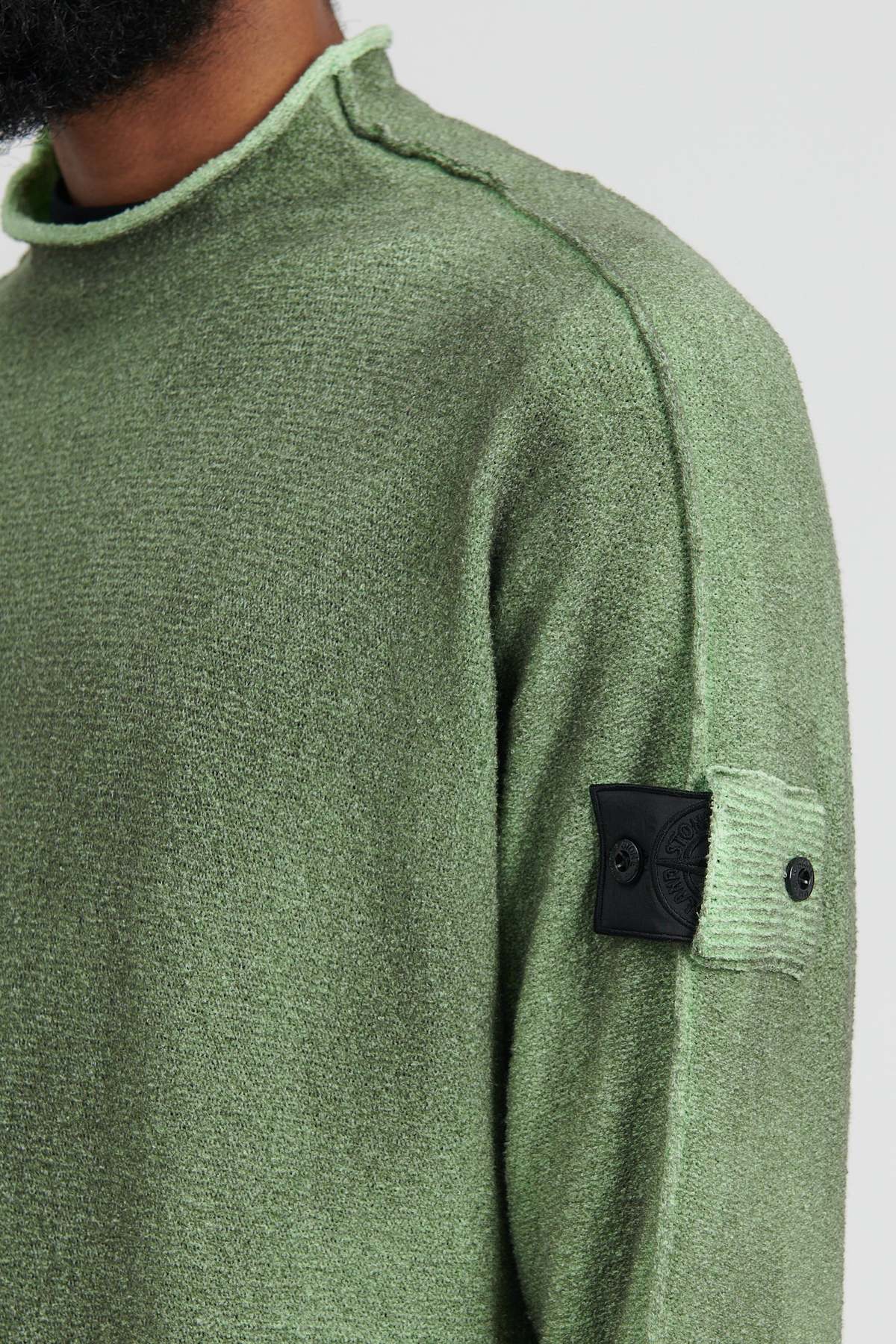 Stone Island Cotton Nylon Patterned Yarn Hand Sprayed Treatment