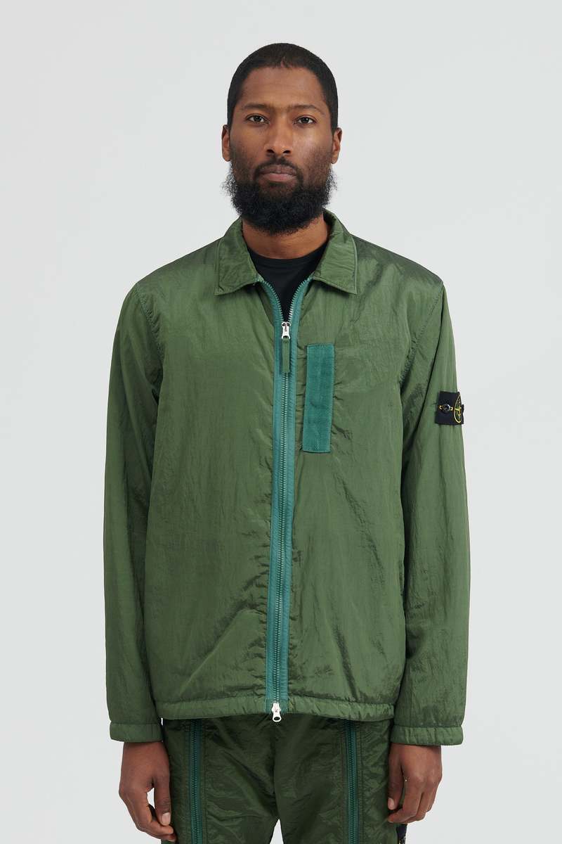 STONE  ナイロンジャケット オリーブ Stone Island Nylon Metal Econyl Light Shirt Jacket - Olive