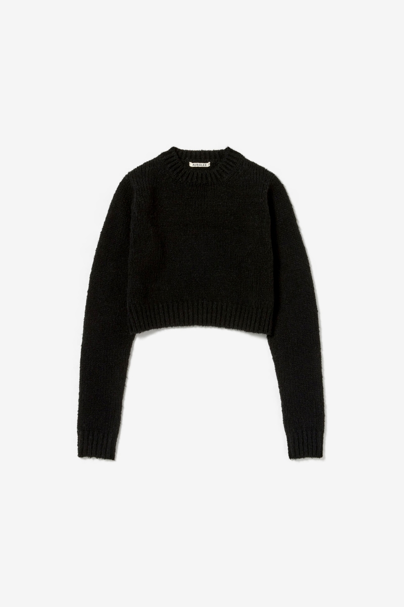 AURALEE WOOL BABY CAMEL BRUSHED KNIT