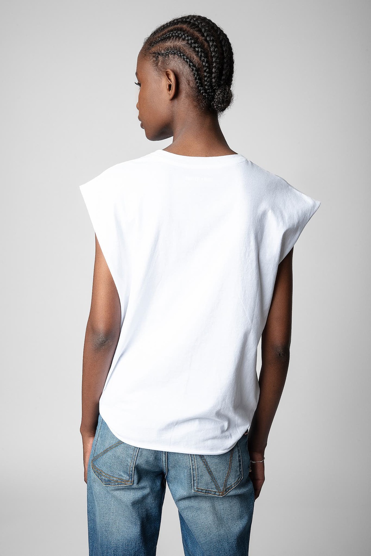 Zadig & Voltaire Cecilia Guitar Strass T Shirt White Garmentory