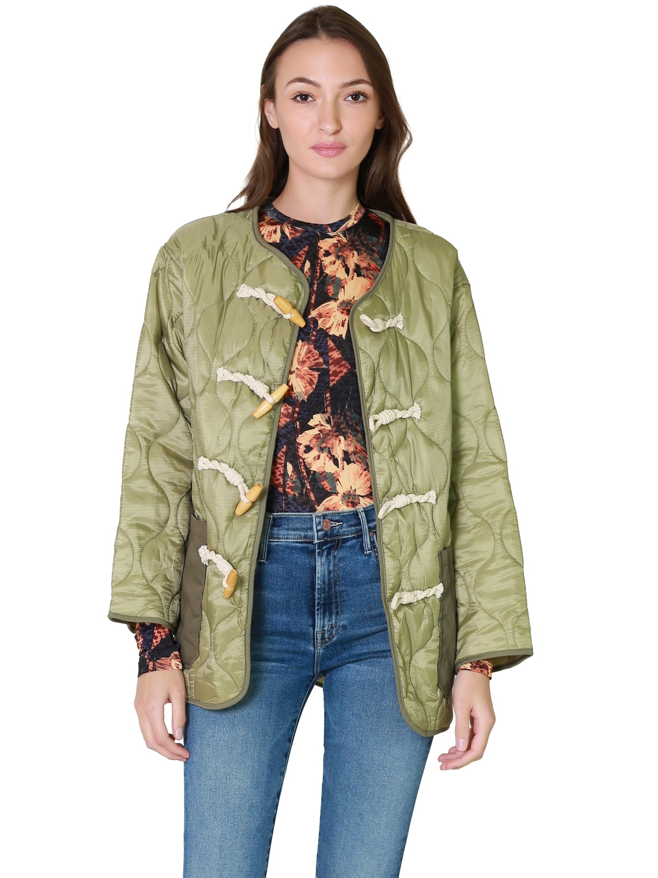 【BAON】Morinve quilted toggle padded jumper Yimoon Women's Winter Bomber Jacket Oversized Quilted Puffer