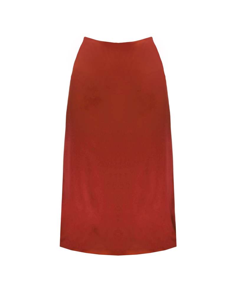 Leigh NY Toni Zipper Slit Skirt - Chili