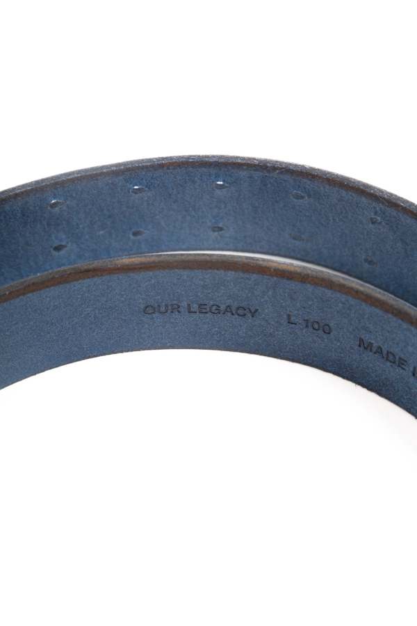 K*u様 OUR LEGACY DOUBLE TONGUE BELT BLUE Our Legacy Double Tongue Leather Belt - Blue | Garmentory