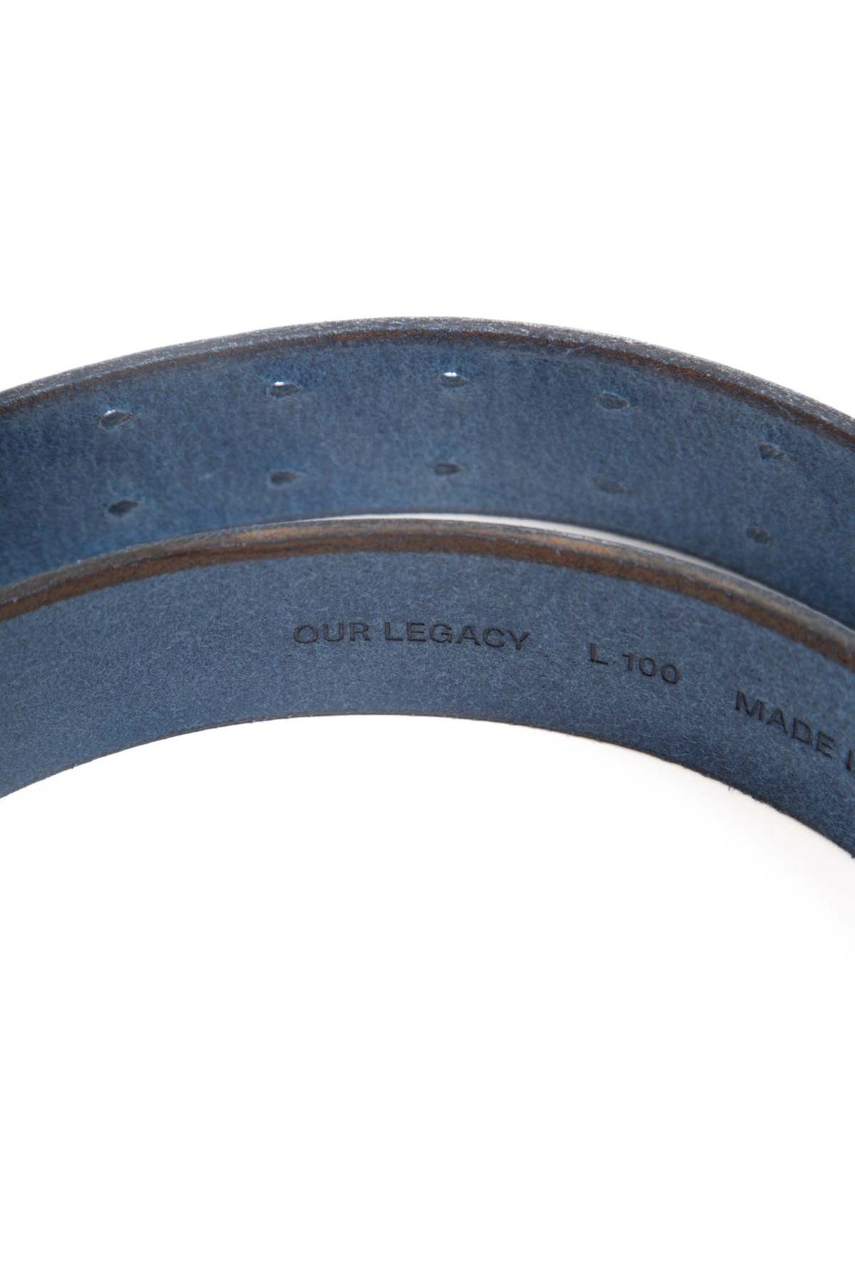 Our Legacy Double Tongue Leather Belt - Blue | Garmentory