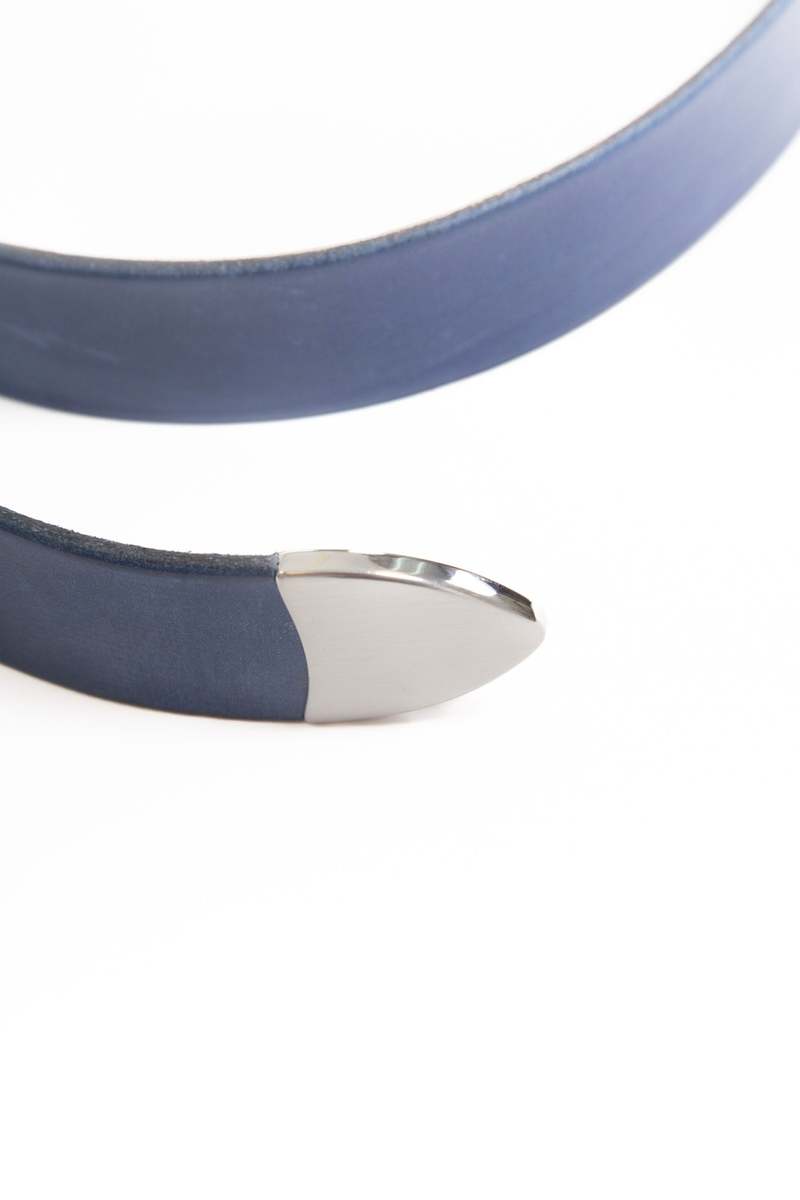 K*u様 OUR LEGACY DOUBLE TONGUE BELT BLUE Our Legacy Double Tongue Leather Belt - Blue | Garmentory