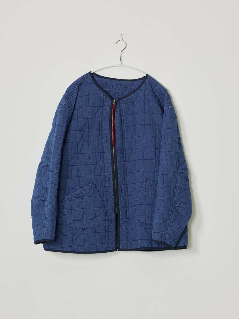 CAL O LINE Indigo Quilt Liner Cardigan - Used Blue | Garmentory