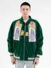 Richgainer Embroidery Patchwork Velvet Jacket - Green - Thumbnail 1