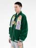 Richgainer Embroidery Patchwork Velvet Jacket - Green - Thumbnail 3