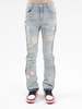 Richgainer Embroidery Patchwork Denim Jeans - Ice Blue - Thumbnail 3